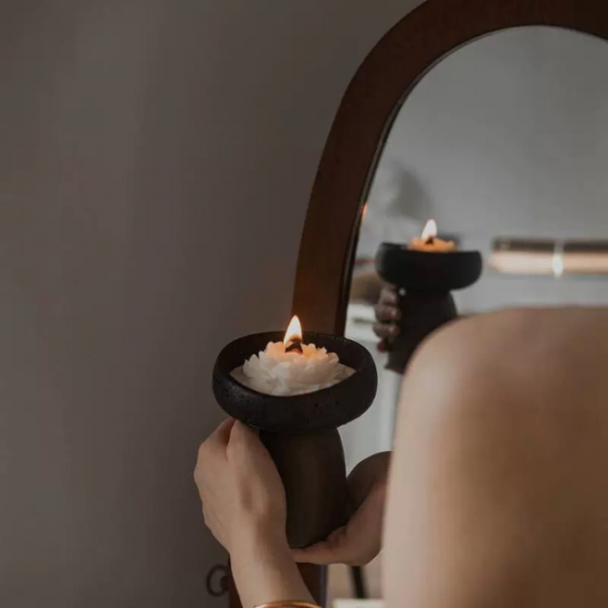 Wooden Stand Candle 